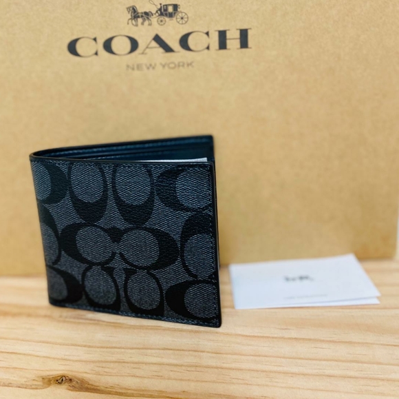 Coach Other - ⚜COACH Double Billfold Wallet In Signature Canvas
